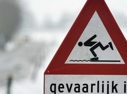 Waarschuwingsbord gevaarlijk ijs