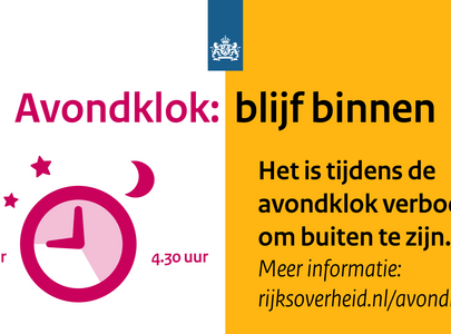 Avondklok van 21:00 tot 04:30, blijf binnen